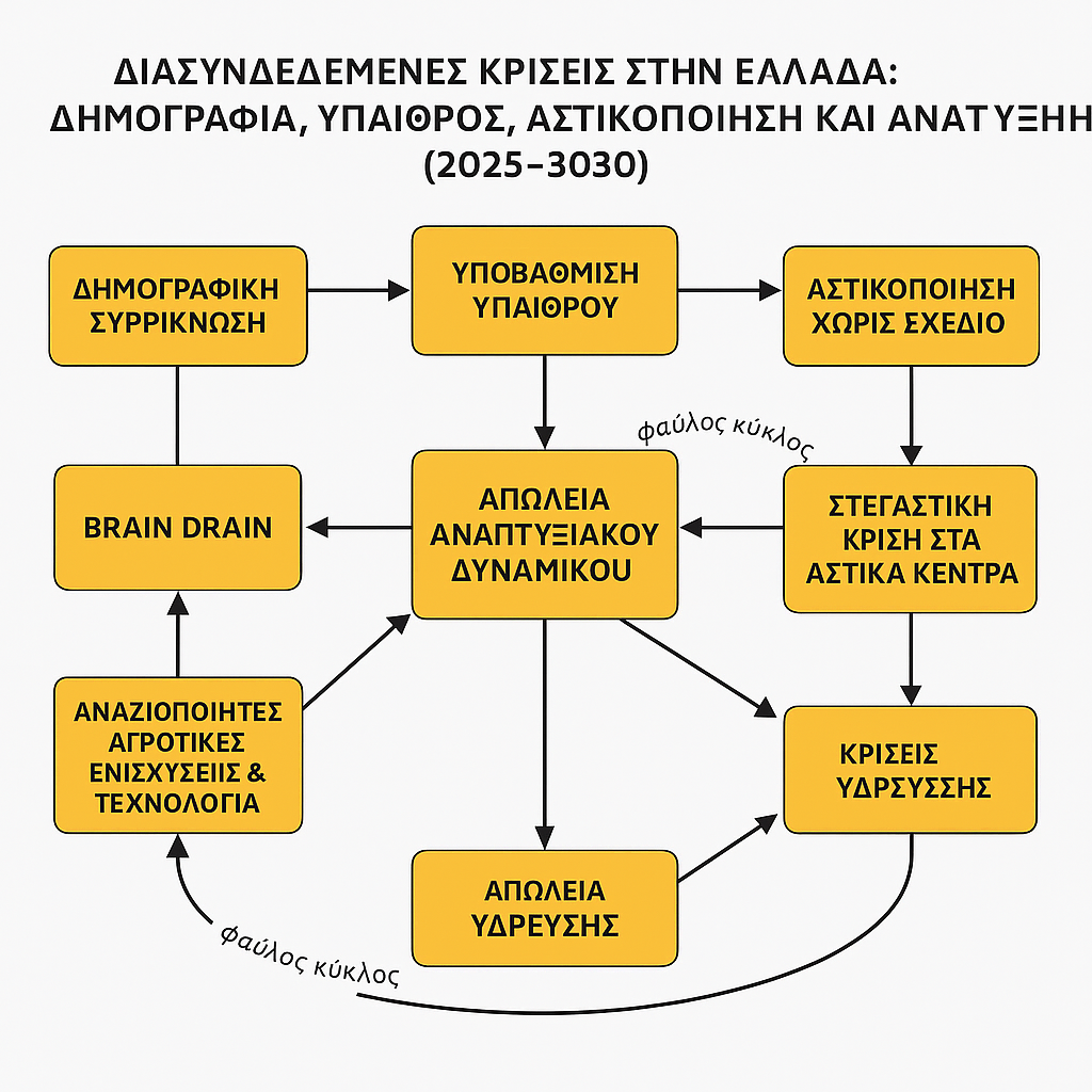 Διασυνδεδεμένες Κρίσεις στην Ελλάδα: Δημογραφικό, Υπαίθρος, Αστικοποίηση και Ανάπτυξη (2025-2030)