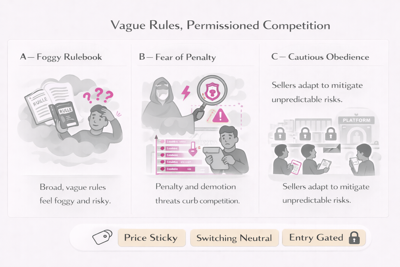 Vague rules, opaque or permissioned competition